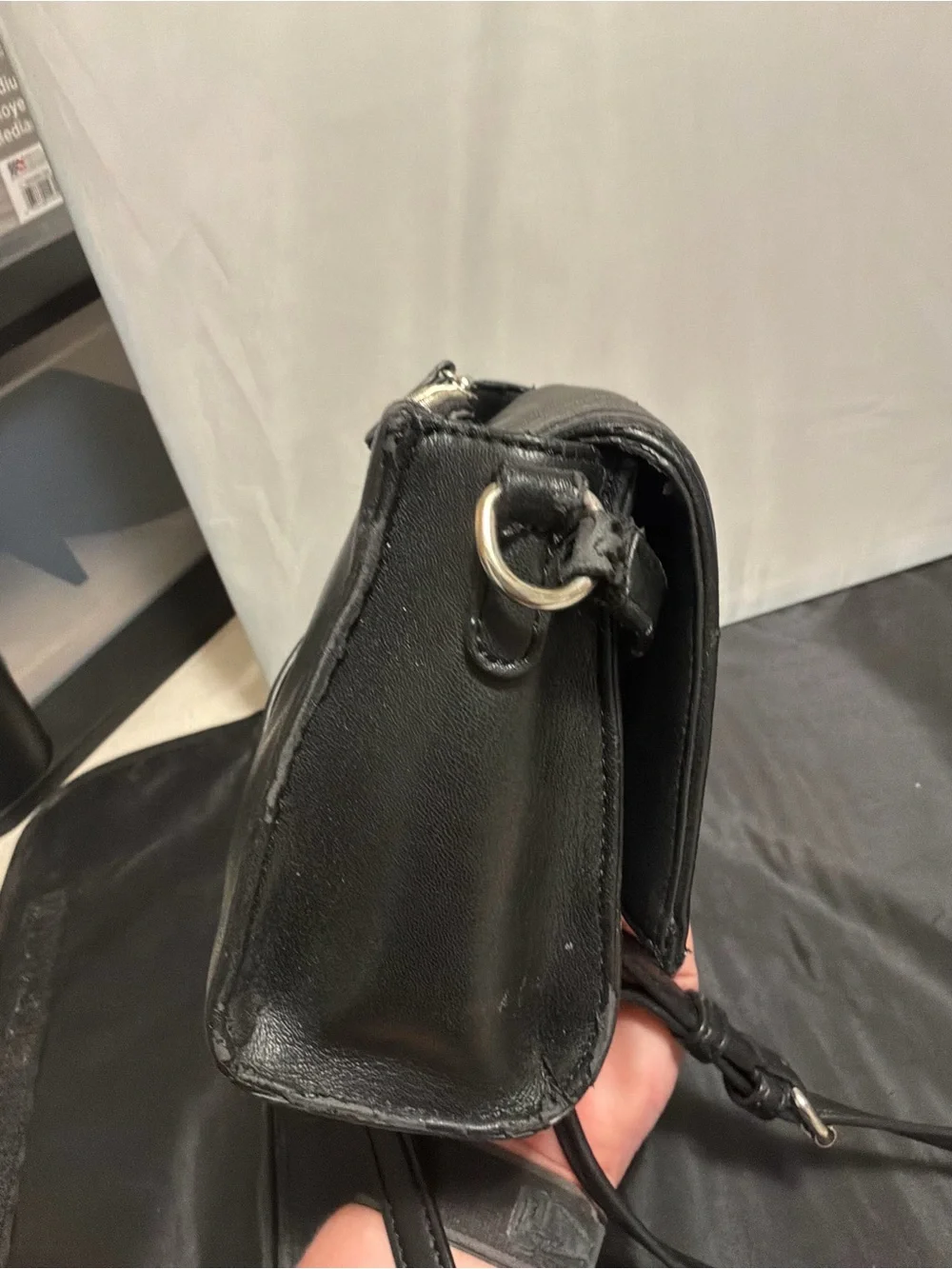 Calvin Klein Black Quilted Leather Crossbody with CK Logo